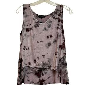 NWT Yak & Yeti Tye-Dye Tank with Lace Accents Small